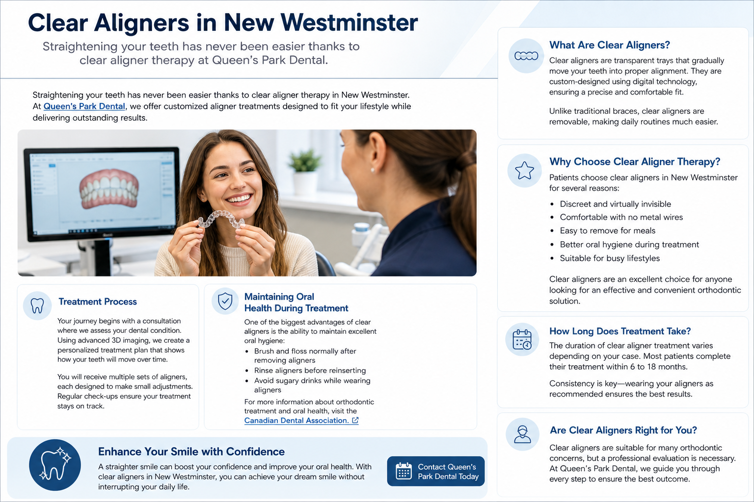 Clear aligners New Westminster Queen's Park Dental