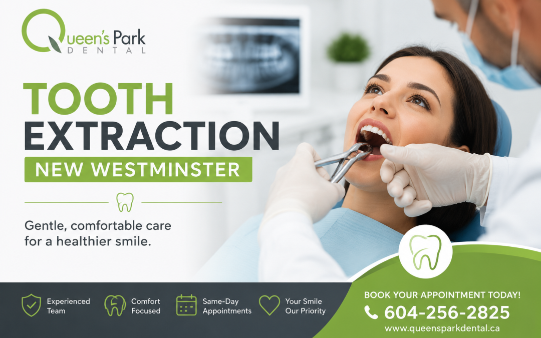 Woman in a dental chair undergoing a tooth extraction at Queen's Park Dental.